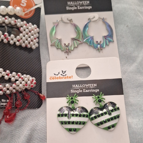 Halloween Acessories Lot Earrings Sunglasses Headbands Jewery Set - 14 Pieces - Picture 8 of 16